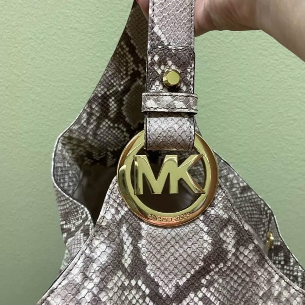 Large Michael Kors Python Pattern Shoulder Bag - image 3